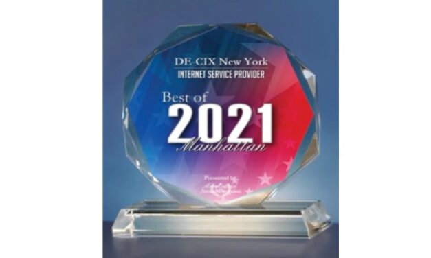 DE-CIX New York Wins Best of Manhattan Award