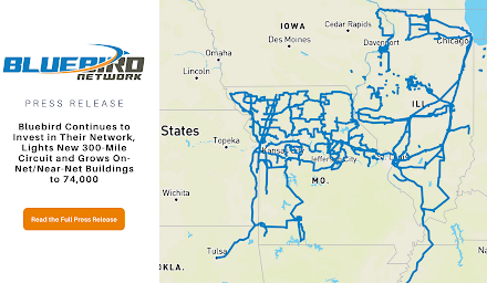 Bluebird Now Provides 400 Gbps Services Across Missouri